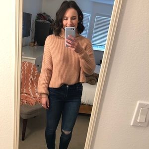 Cropped turtle neck sweater